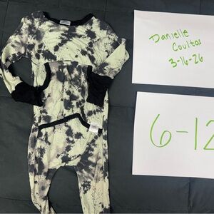 Tie-Dye Infant Romper with Black Trim